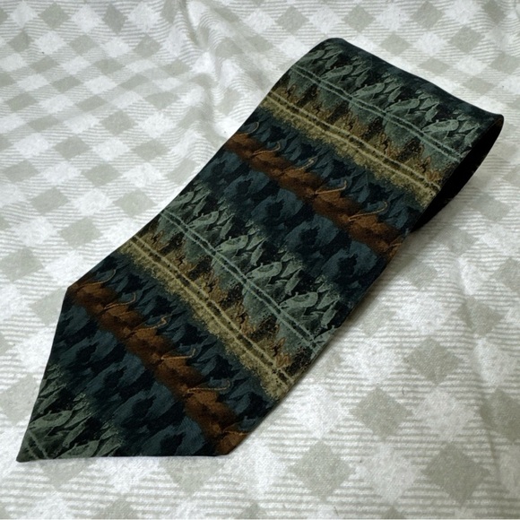 Jimmy V Terrell Davis Collection Four Stonehenge Blue Silk Classic Neck Tie - Picture 1 of 6